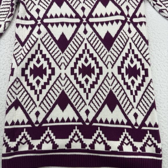 Wrangler Retro Sweater Womens Small / Medium Purple White Geometric Aztec Open - Picture 13 of 13